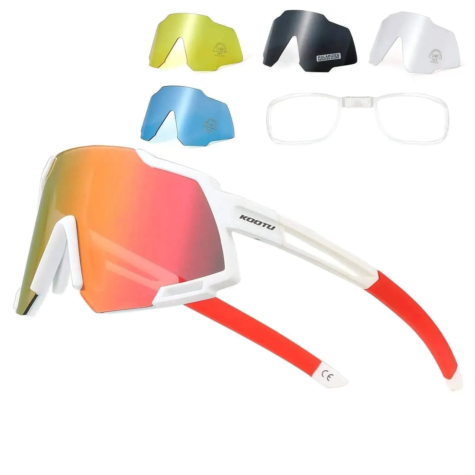 Polarized Cycling Sunglasses 5 Lens Bike Glasses Cycling Eyewear