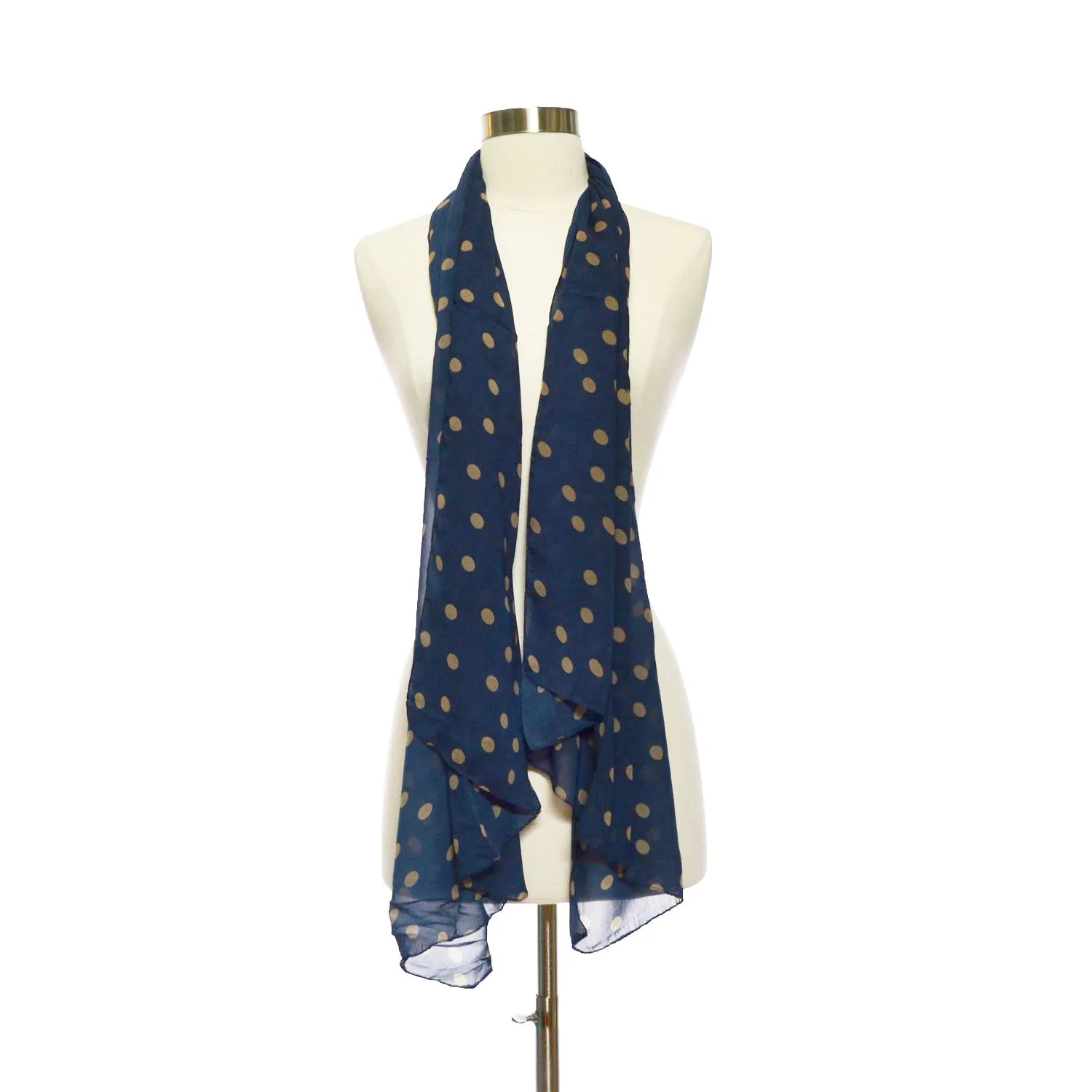 Polka Dot Chiffon Scarf