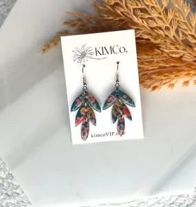 Polymer Clay Earrings - Floral Leaf Drop