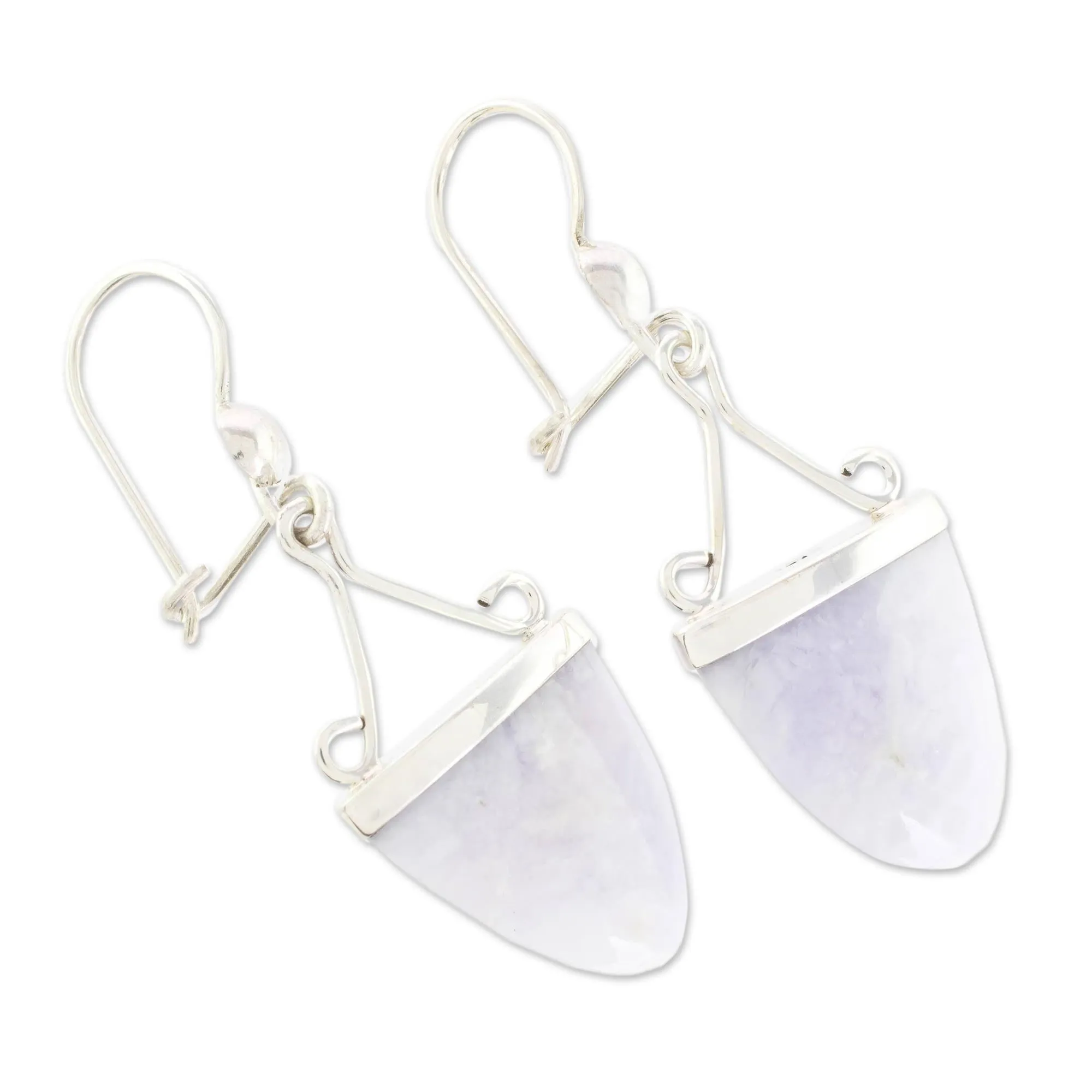 Power of Life Artisan Crafted Lilac Jade and Sterling Silver Earrings