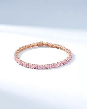 Princess Mini Stack Pink Sapphire Tennis Bracelet