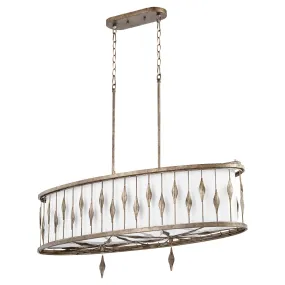 Quorum Cordon 856-5-91 Pendant - Persian Gray Cordon 5lt Linear Transitional Design