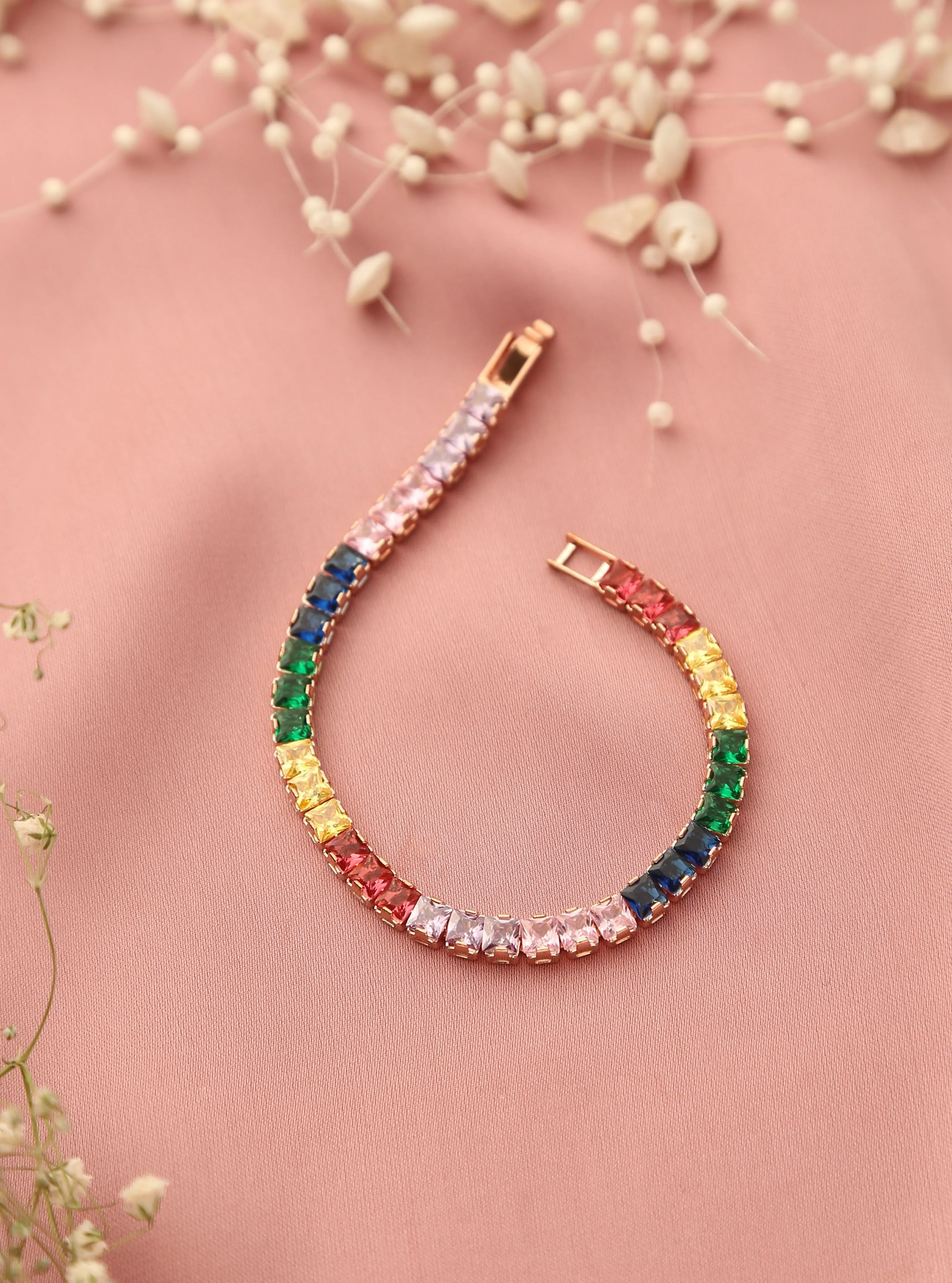 Rainbow Rose Gold Bracelet