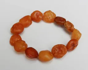 Raw Baltic Amber Nodule Drop Bracelet Untreated Natural 8″ 13.2 gram