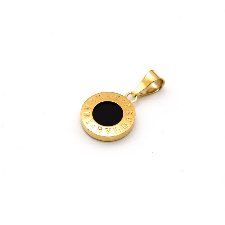 Real Gold GZBV Round Black Luxury Pendant 0060/1KU P 1824