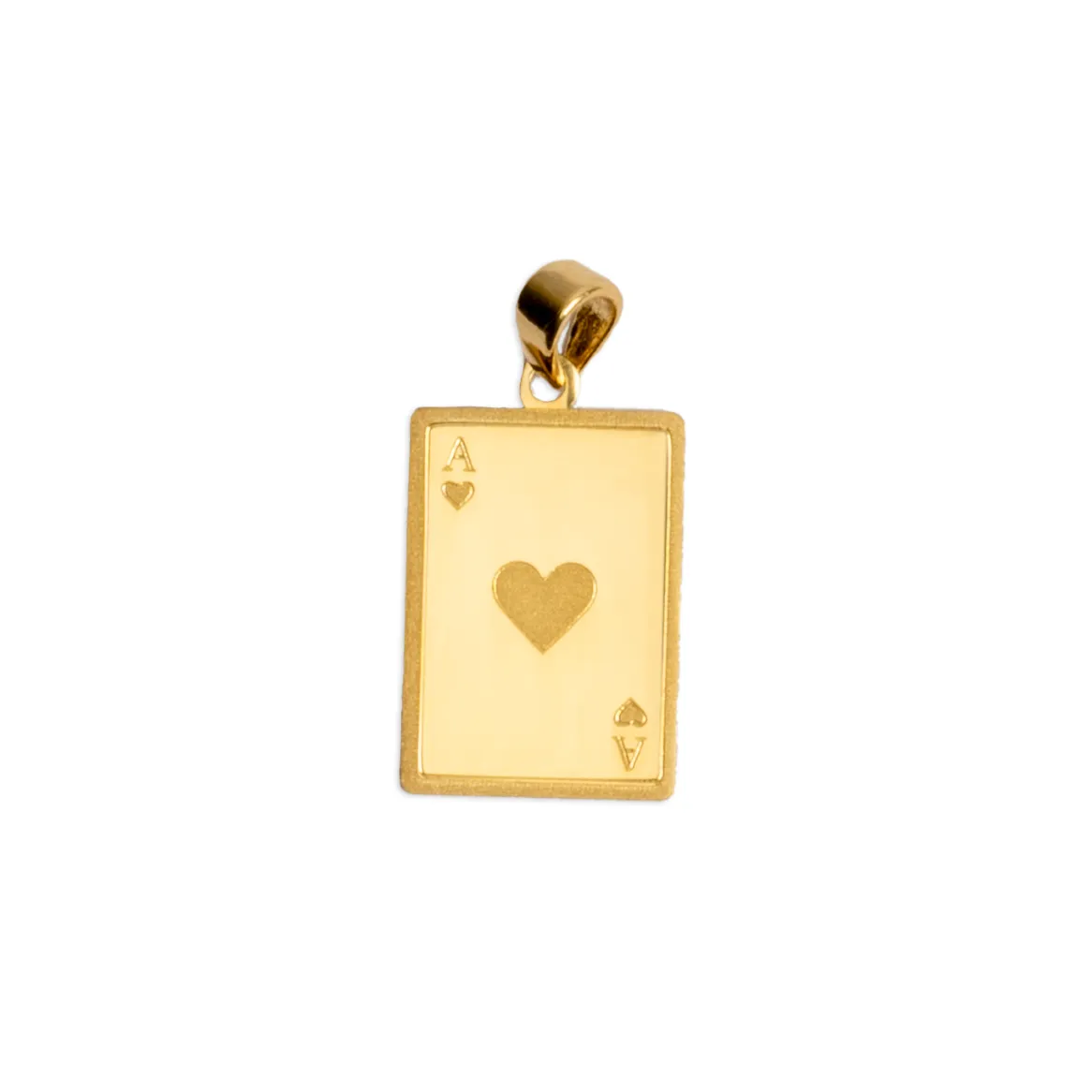 Real Gold Rectangle ACE A Card Plain Pendant 2644 P 1908