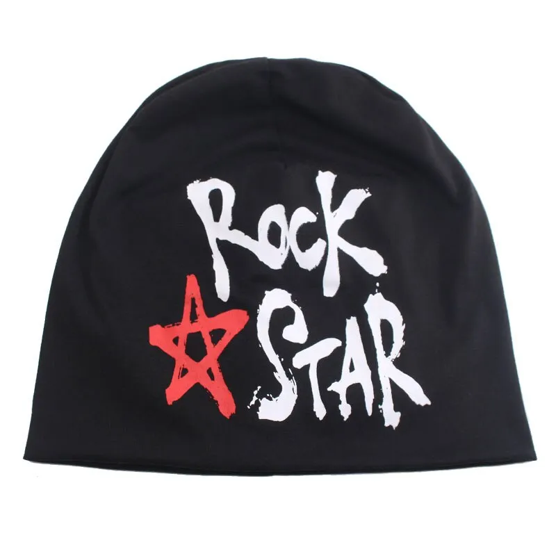 Rockstar Men Winter Hat Beanie Women Autumn Knitted Hats For Men Skullies Beanies Cap Gorro Baggy Skull Bonnet Male Winter Hat Cap