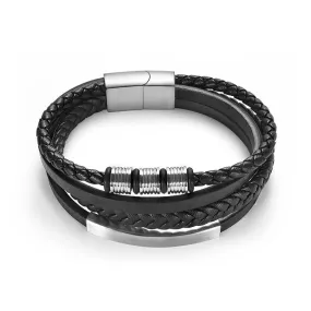 Roger Woven Multilayered Leather Bracelet