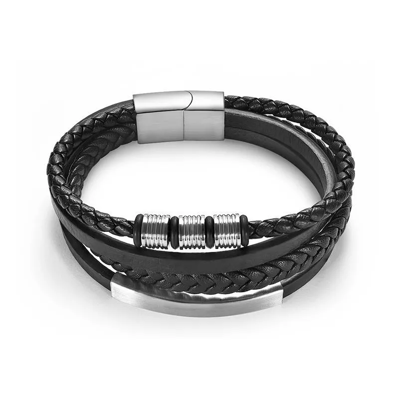 Roger Woven Multilayered Leather Bracelet