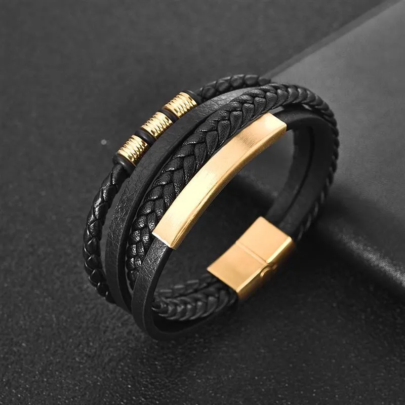 Roger Woven Multilayered Leather Bracelet