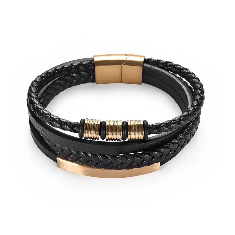 Roger Woven Multilayered Leather Bracelet