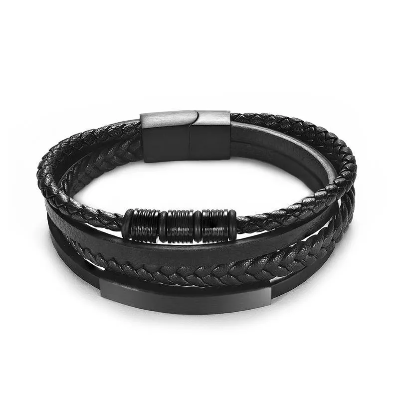 Roger Woven Multilayered Leather Bracelet