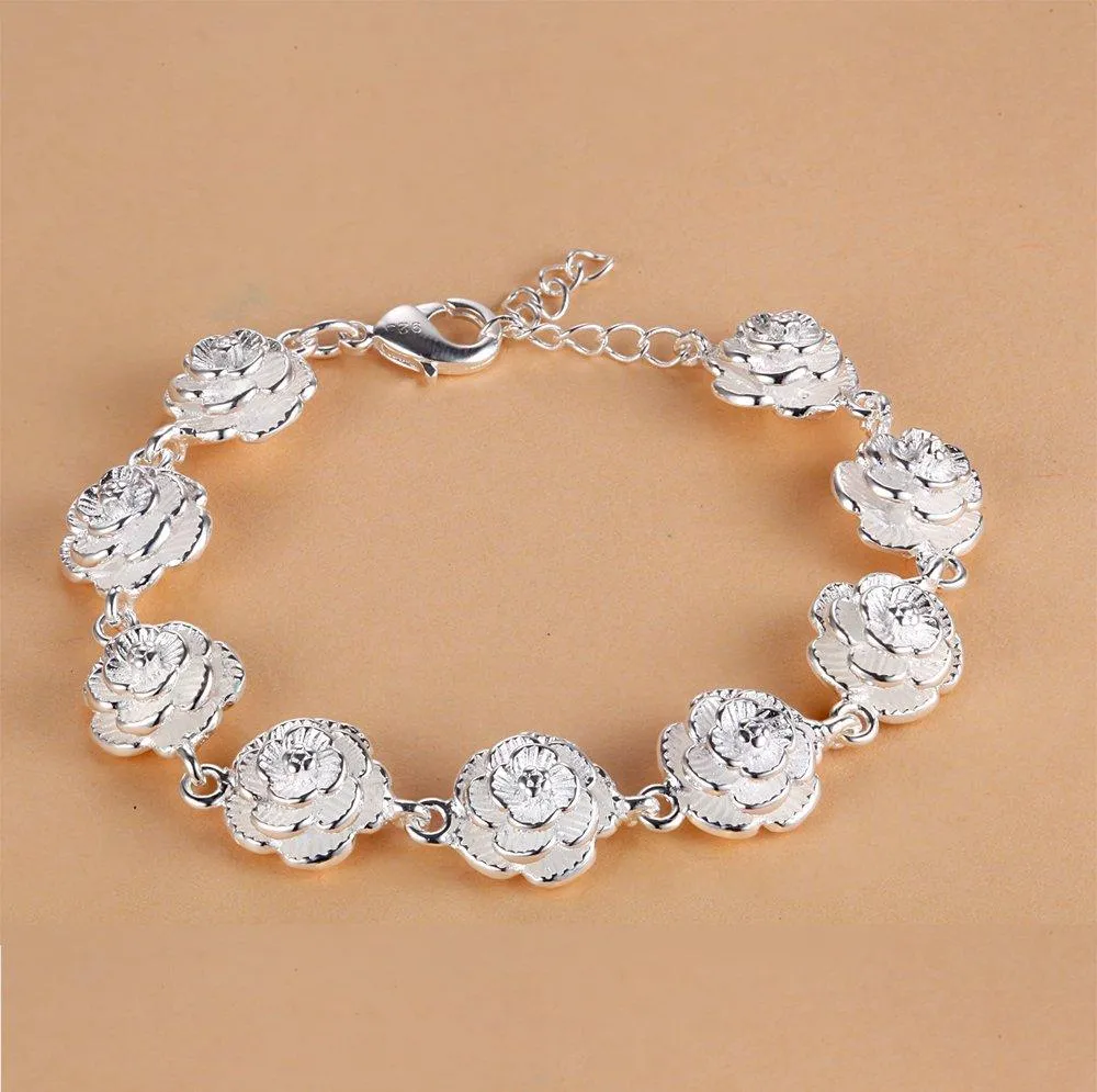 Rose Flower Chain Bracelet