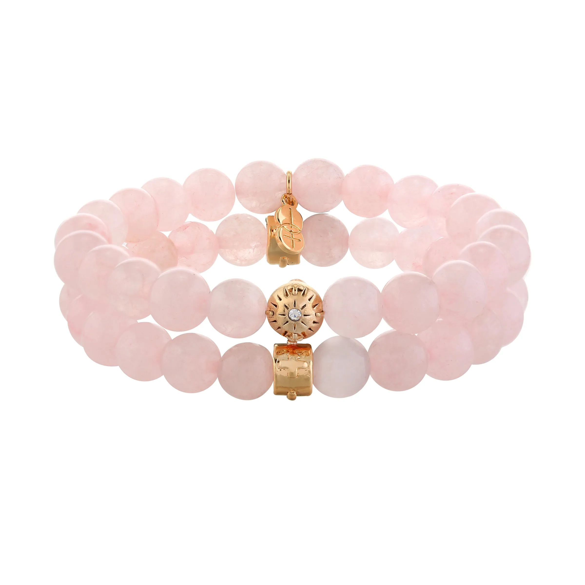 Rose Quartz Beaded Motif Bracelet Set