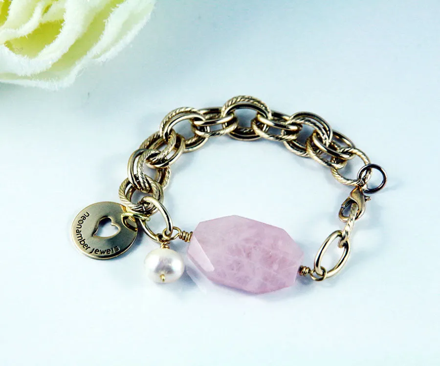 Rose Quartz Chain Bracelet