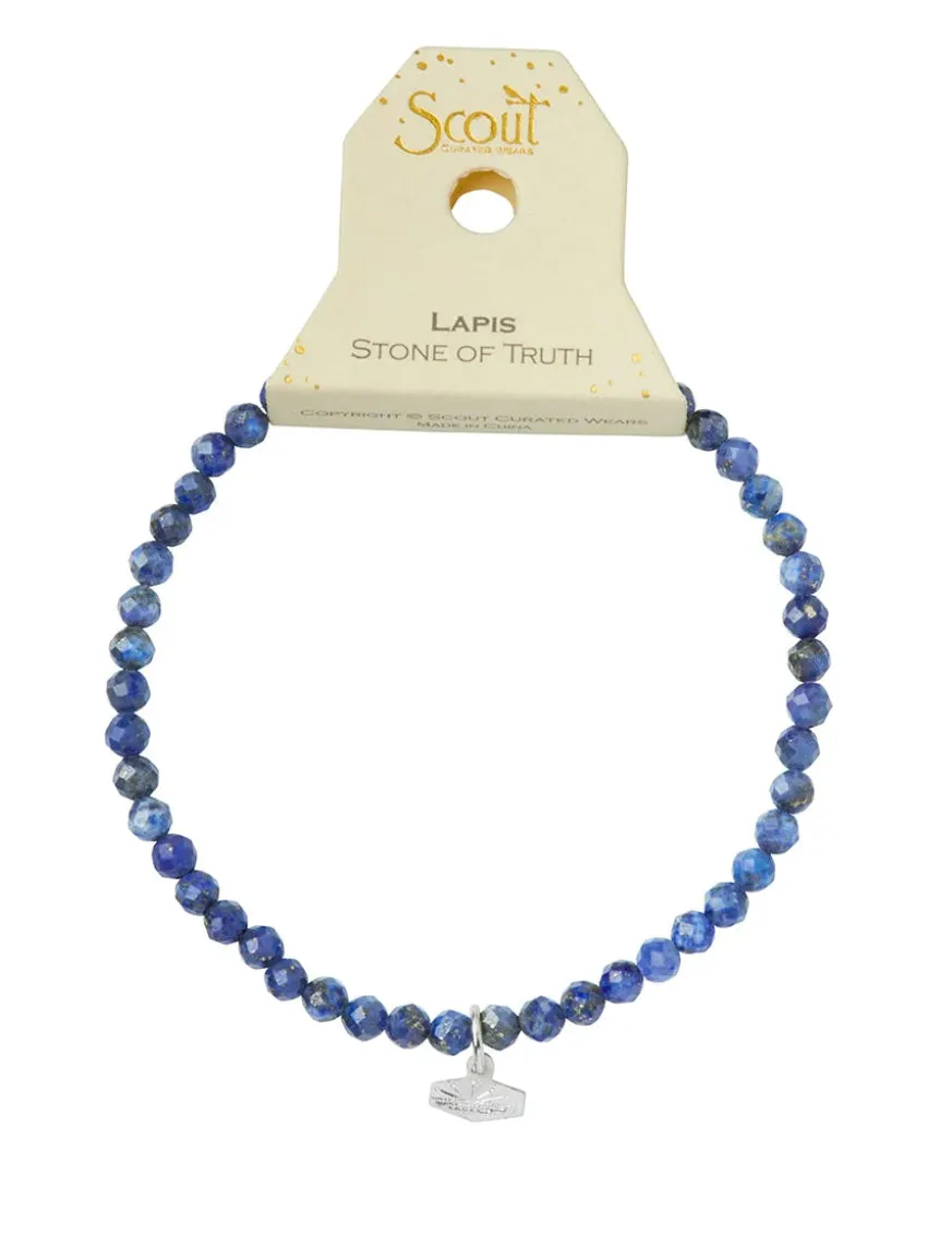 Scout Mini Faceted Stone Stacking Bracelet - Lapis/Silver