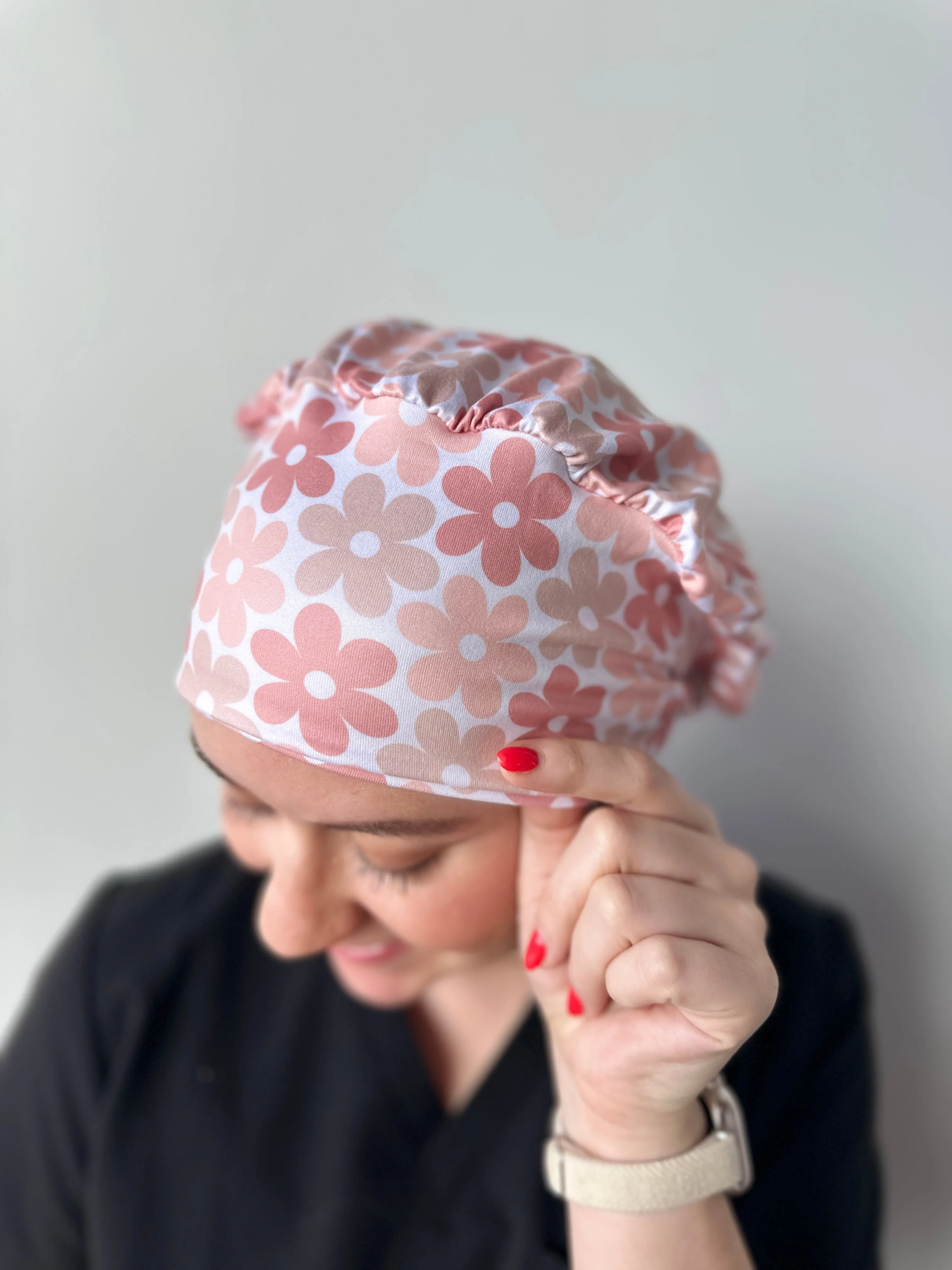 Scrub Hat - Blush Flowers