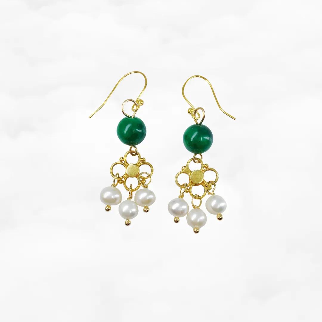 Seeds of Heaven Jade and Pearl Earrings