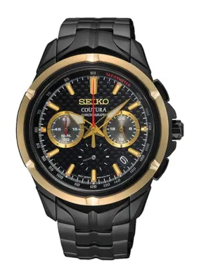 SEIKO COUTURA CHRONOGRAPH BLACK BRACELET GOLD ACCENTS SSB442P