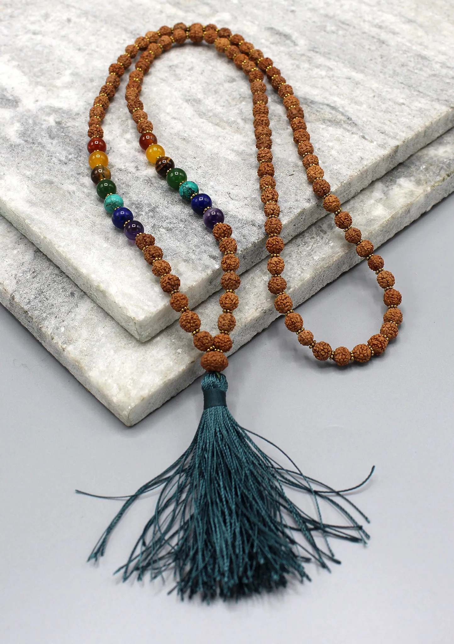 Seven Chakra Beaded Rudrakshya Healing Mala