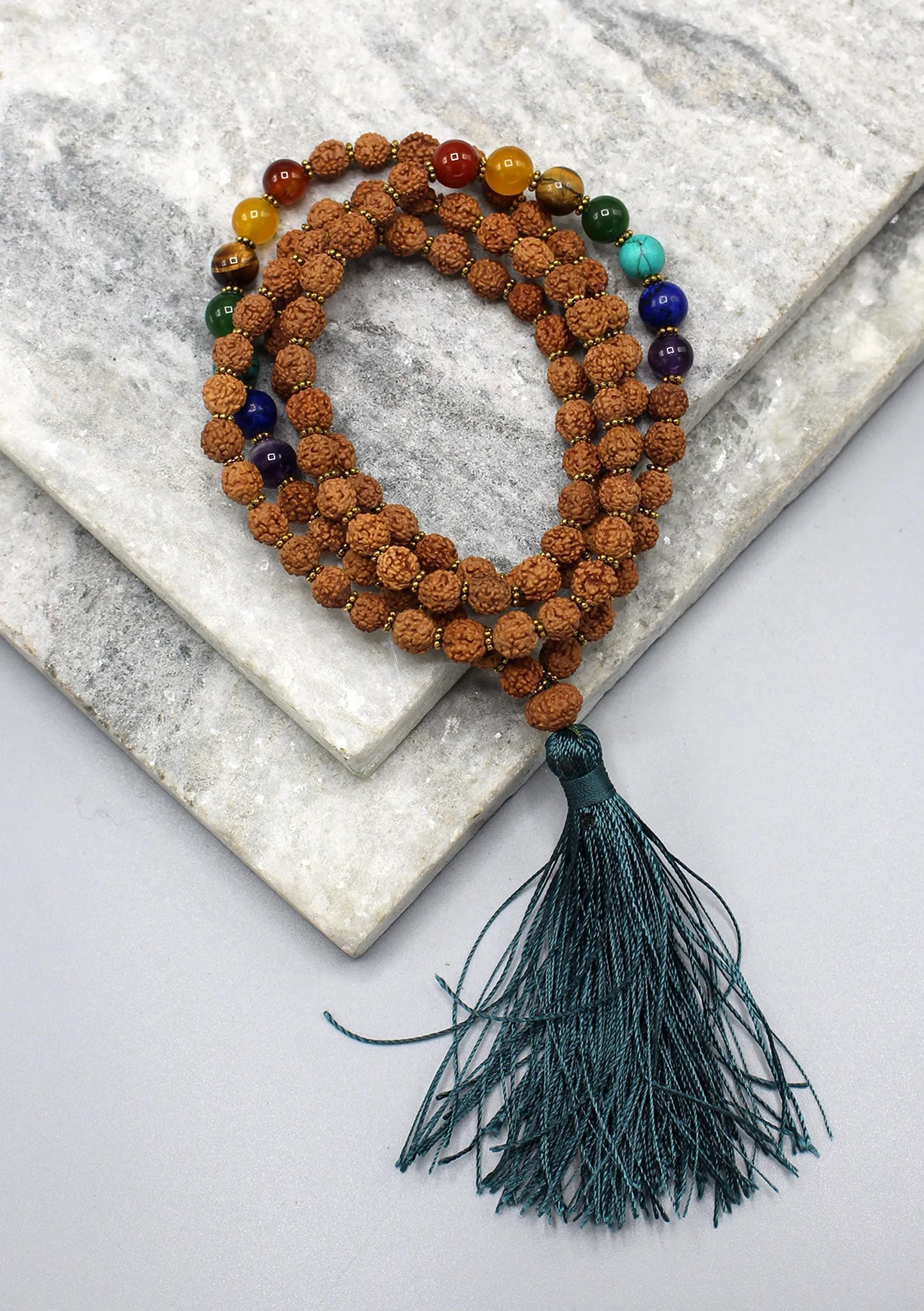 Seven Chakra Beaded Rudrakshya Healing Mala