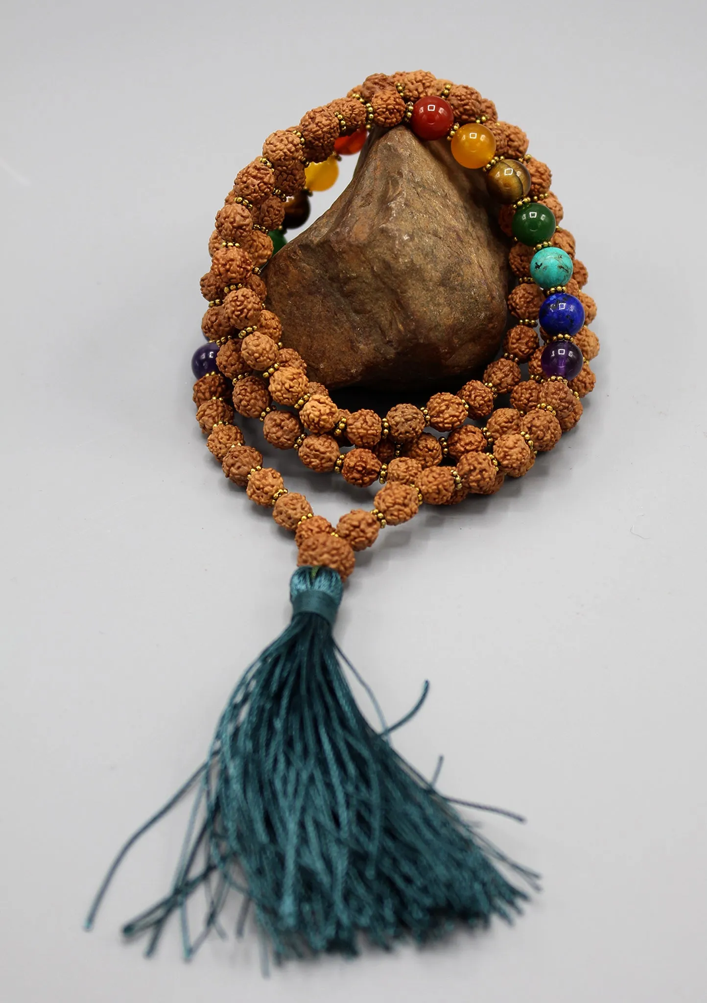 Seven Chakra Beaded Rudrakshya Healing Mala