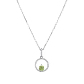 Silver Confetti Peridot & Diamond Necklace