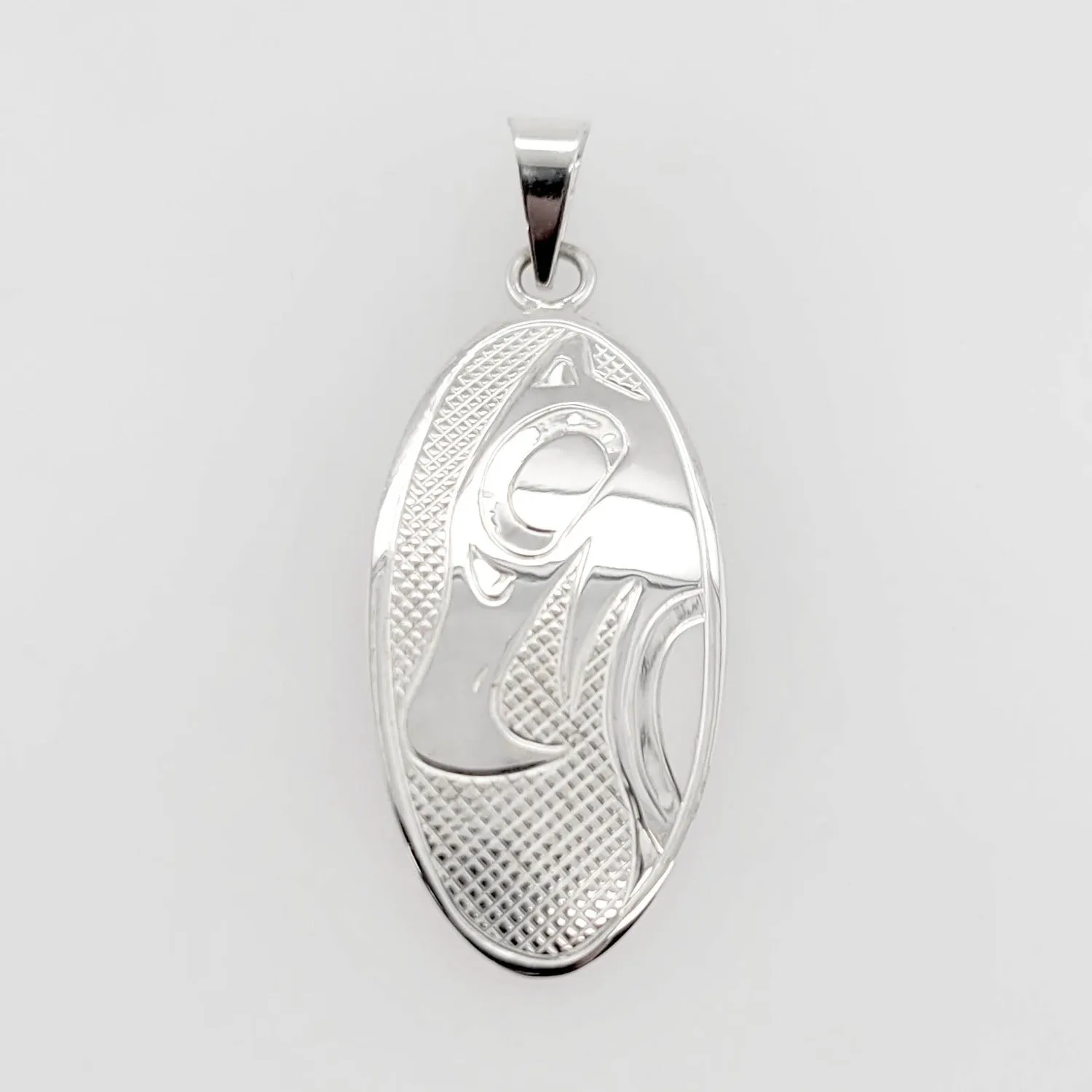 Silver Oval Eagle Spirit Pendant