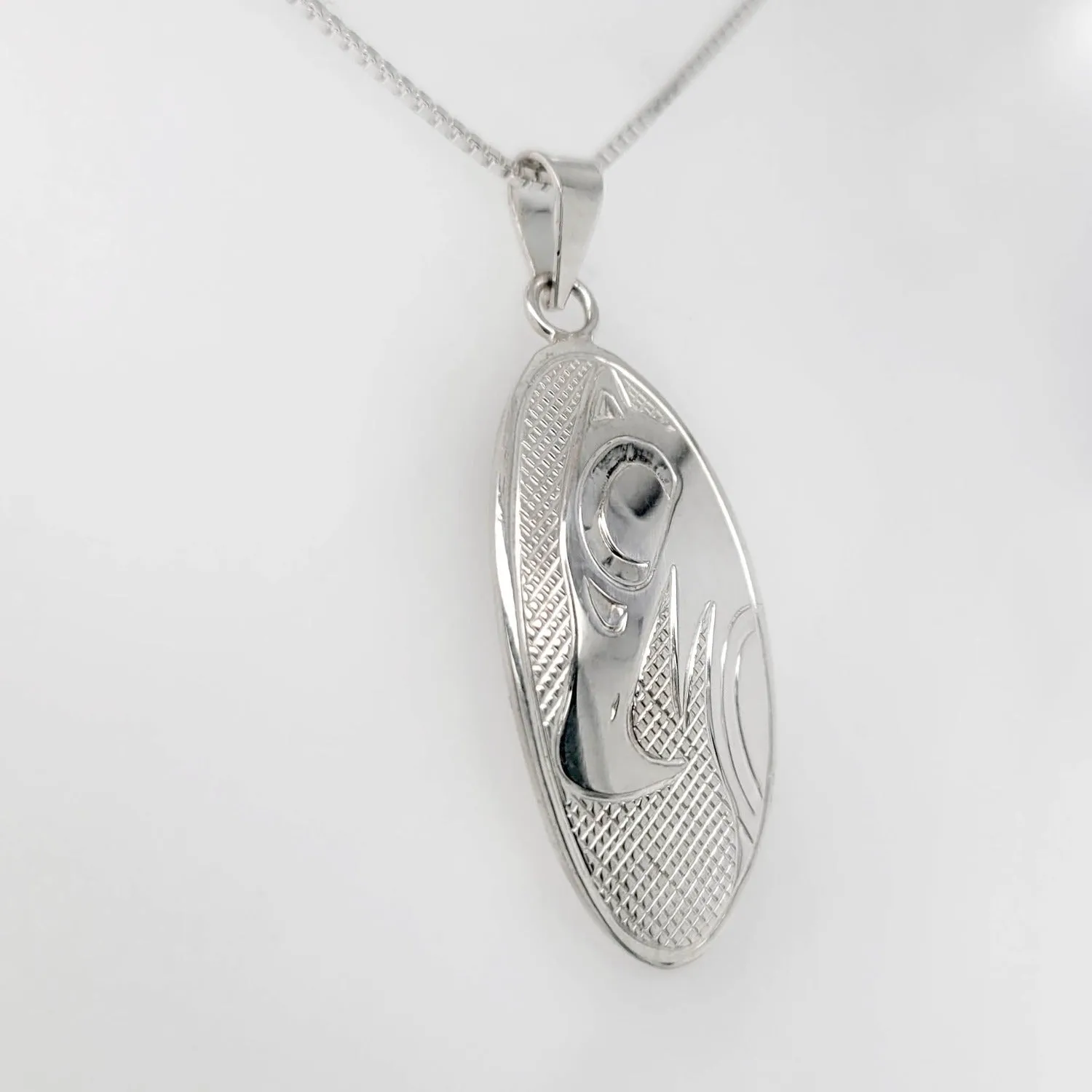 Silver Oval Eagle Spirit Pendant