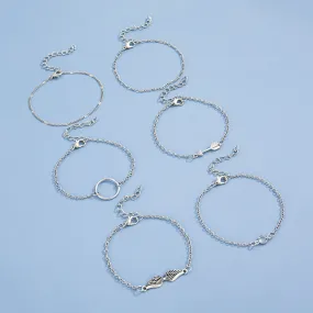 Simple Patterned Wing Arrow Chain Bracelet