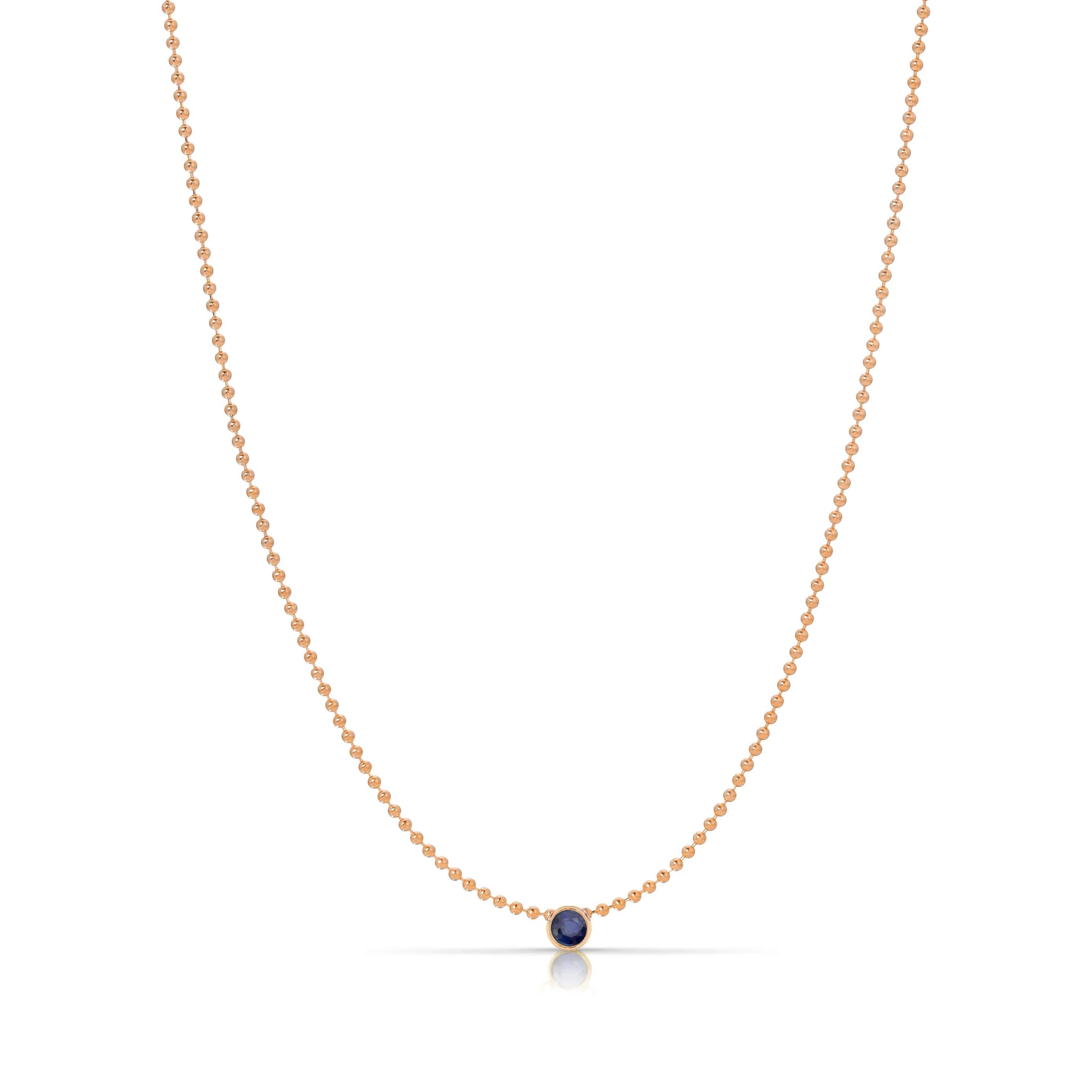 Single Birthstone Layering Necklace - Rose Gold