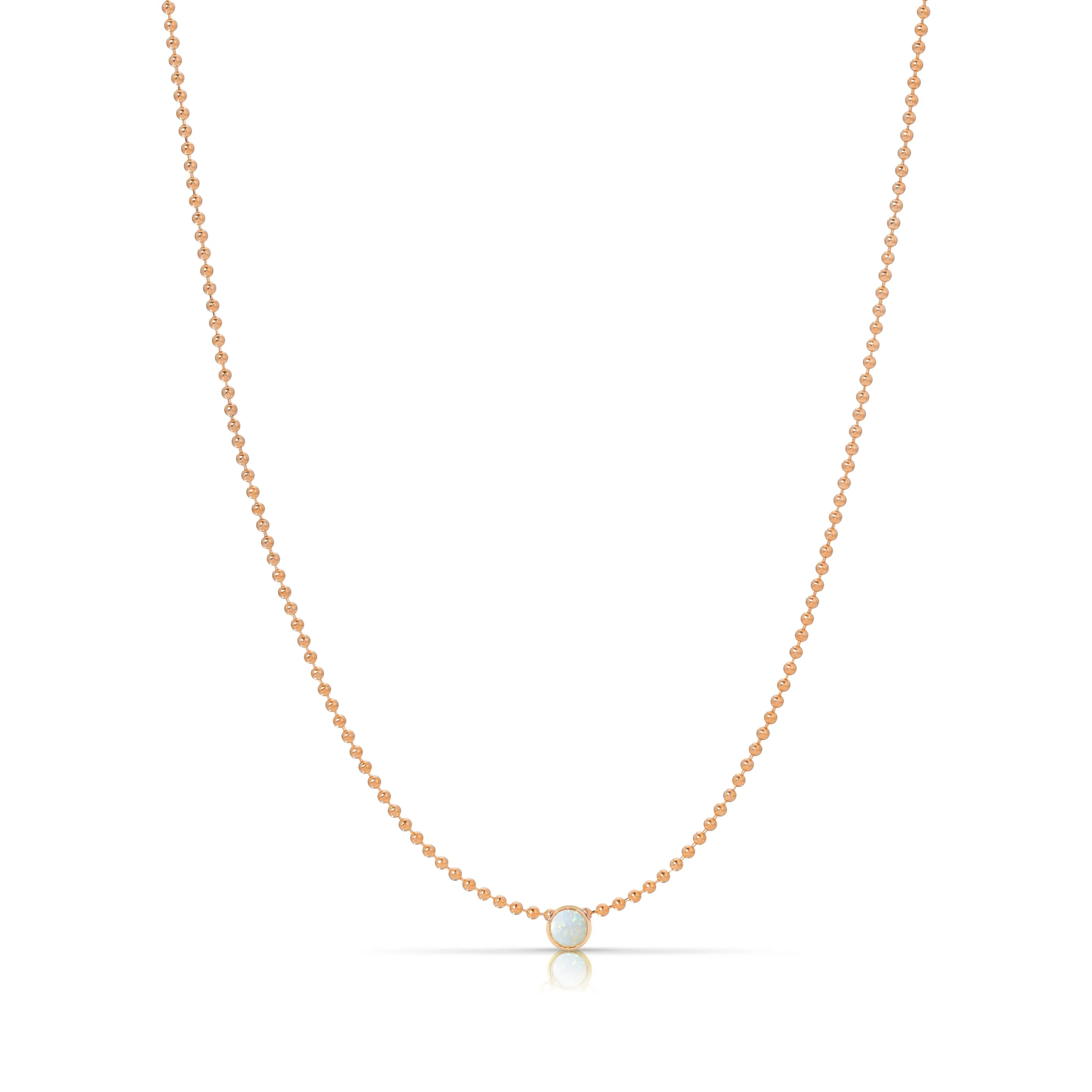 Single Birthstone Layering Necklace - Rose Gold