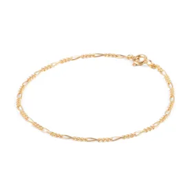 Sofia Figaro Chain Solid Gold Bracelet