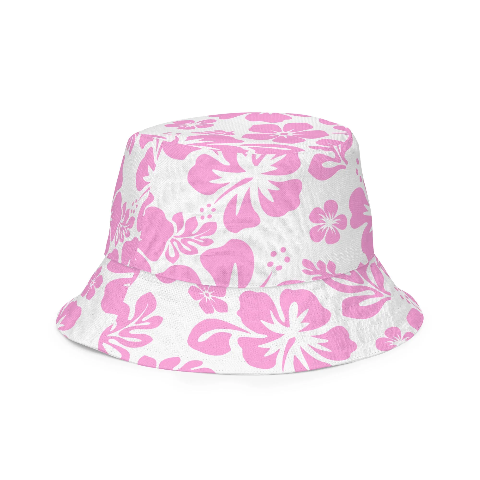 Soft Pink Hawaiian Flowers Reversible Bucket Hat