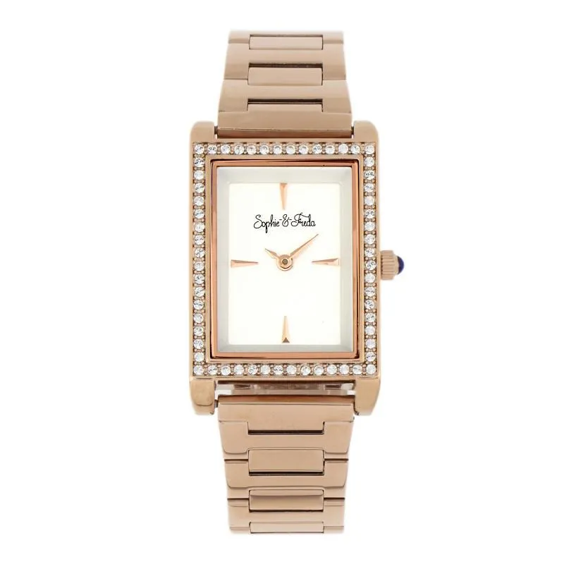 Sophie and Freda Wilmington Bracelet Watch w/Swarovski Crystals