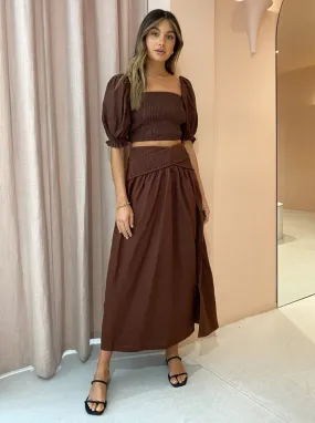 Sovere Bounty Midi Skirt in Espresso