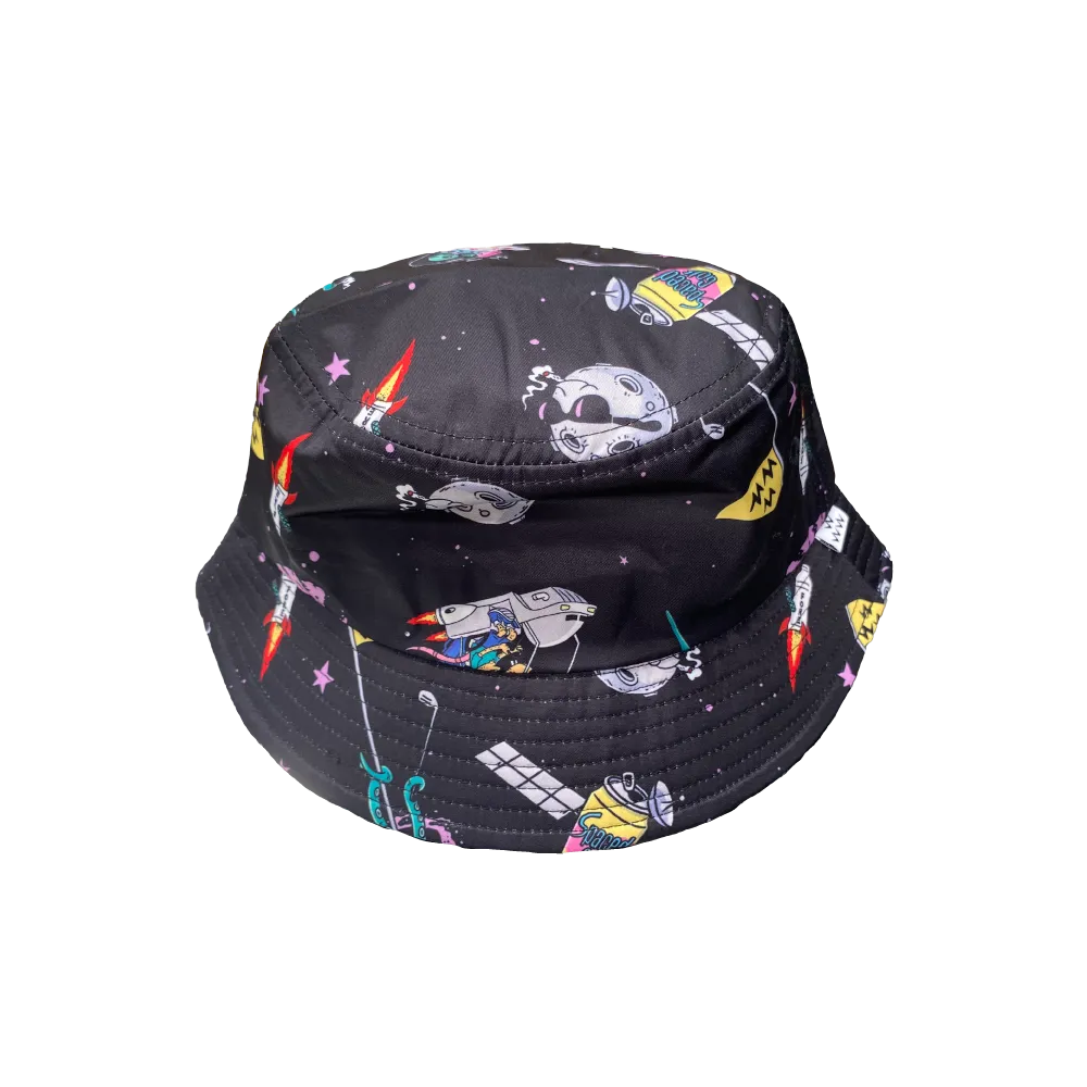 Spaced Golf / Black Bucket Hat