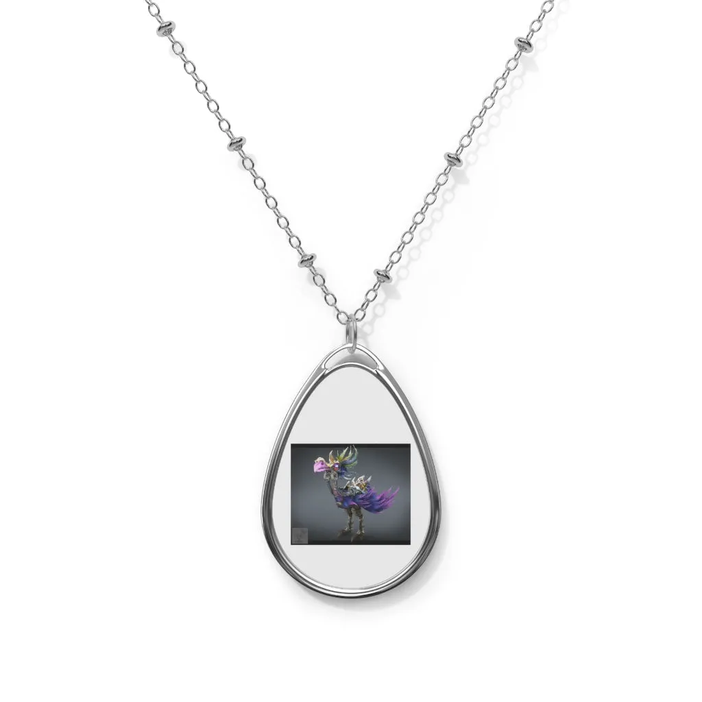 Squawkers the Ostrich Mount Oval Necklace