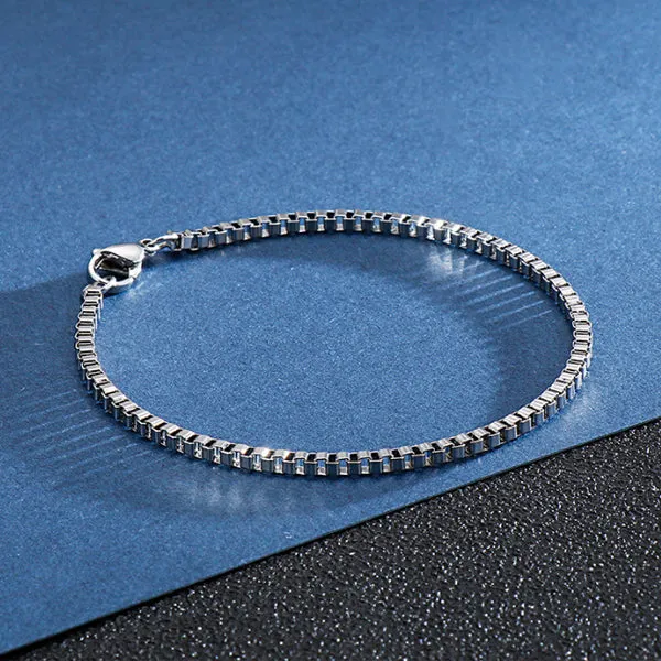 Stainless Steel 3mm Box Chain Bracelet (Circumference 20cm) 不銹鋼3毫米盒子手鍊 (鍊長 20cm) KJBR16255