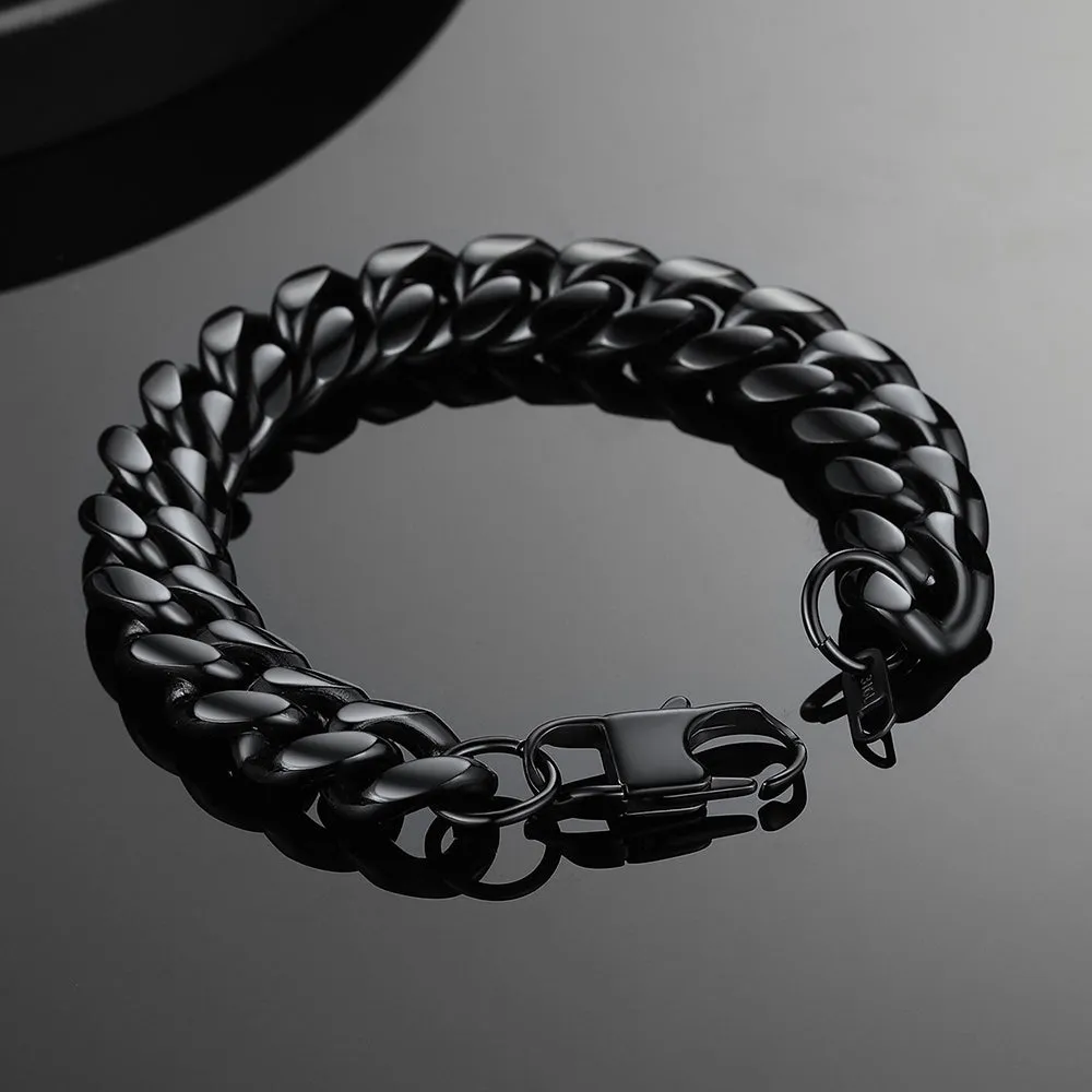 Stainless Steel Cuban Link Chain Bracelet Gift for Men