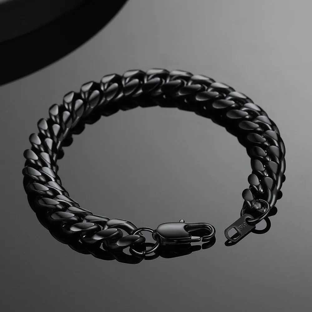 Stainless Steel Cuban Link Chain Bracelet Gift for Men