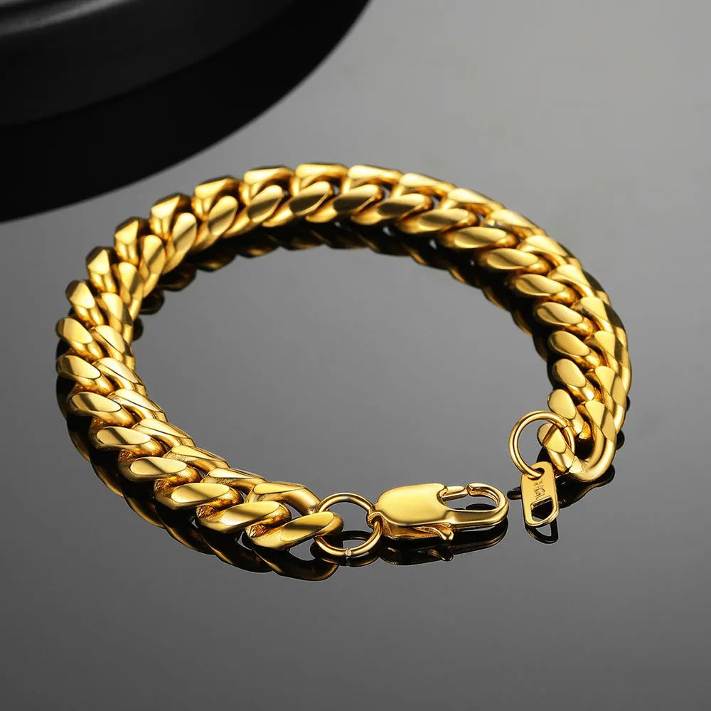 Stainless Steel Cuban Link Chain Bracelet Gift for Men