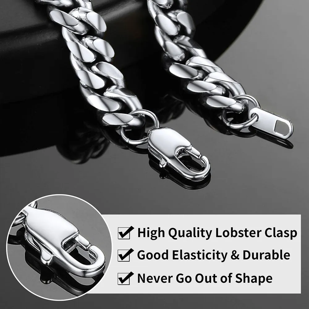 Stainless Steel Cuban Link Chain Bracelet Gift for Men