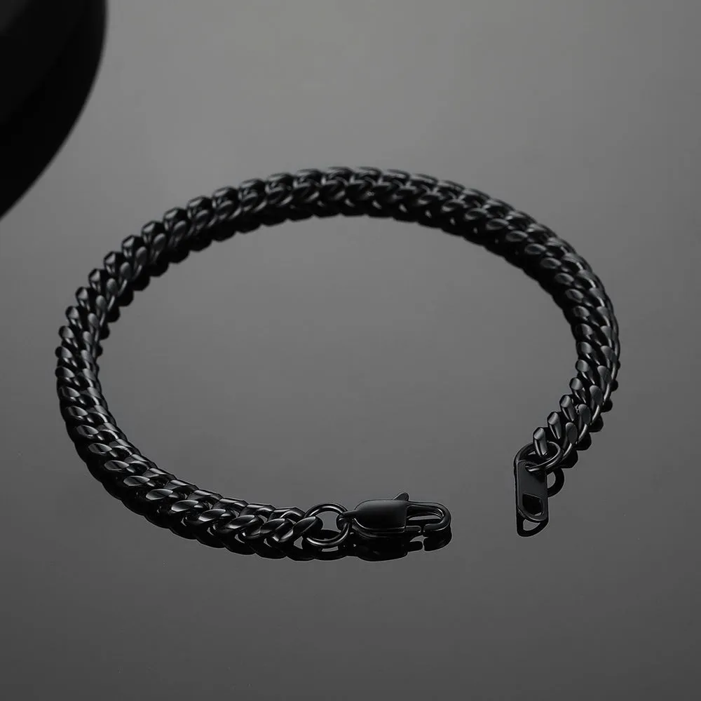 Stainless Steel Cuban Link Chain Bracelet Gift for Men