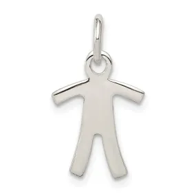 Sterling Silver Polish Finish Boy Charm Pendant