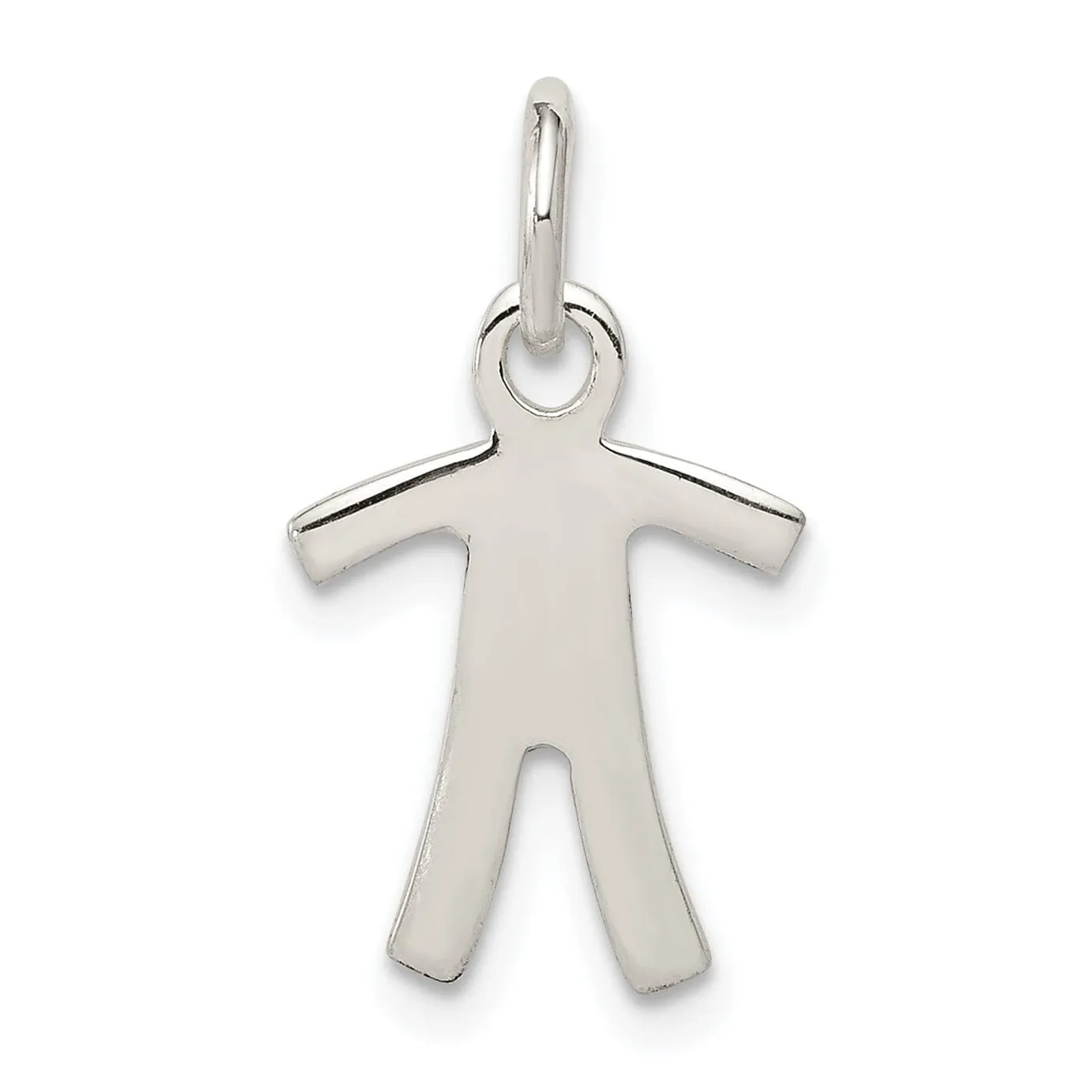 Sterling Silver Polish Finish Boy Charm Pendant