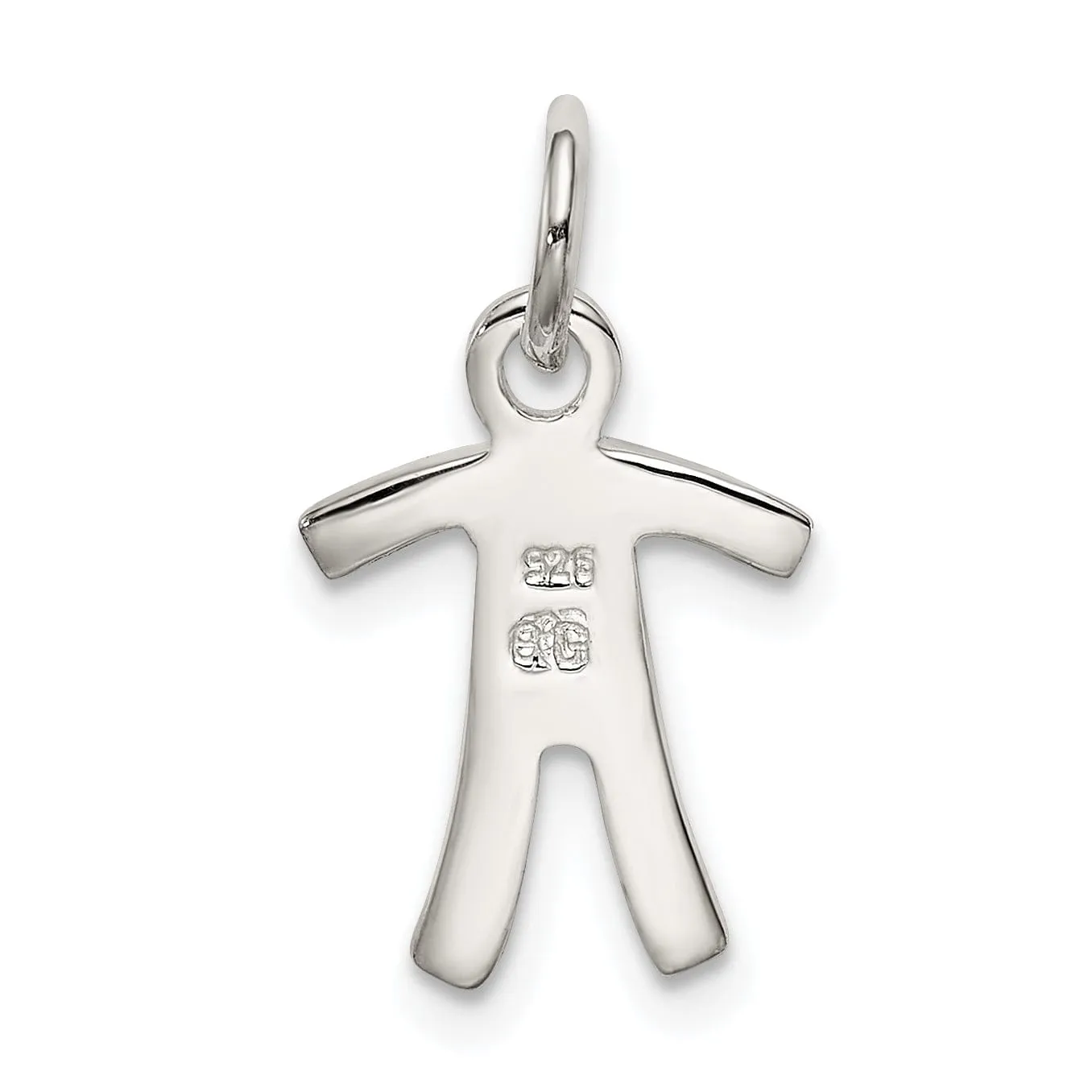 Sterling Silver Polish Finish Boy Charm Pendant