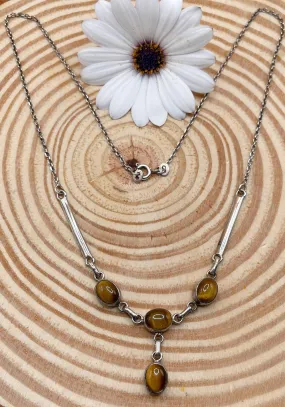 Sterling Silver Tibetan Tiger Eye Necklace