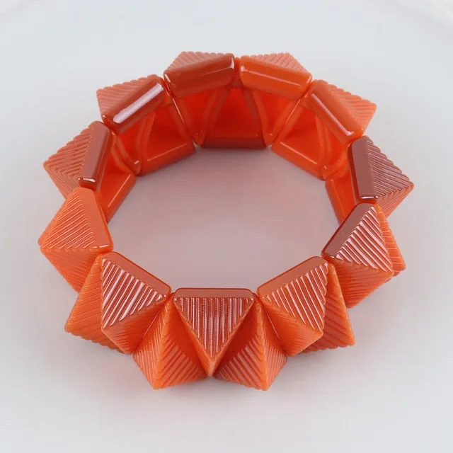 Stretch- the 80s Style Chunky Plastic Stretch Bracelet 9 Colors