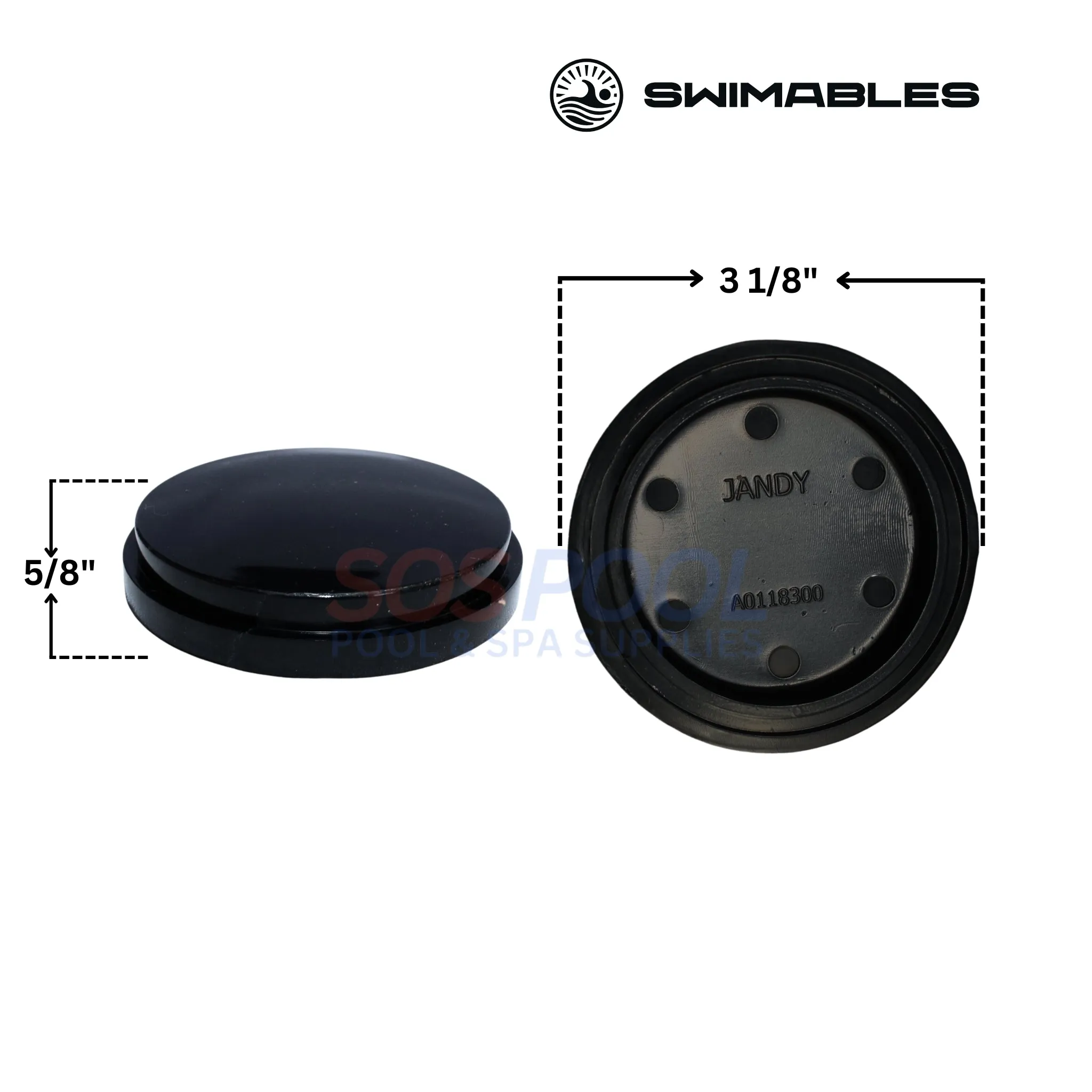 Swimables Drain Cap Assembly With O-Ring For Jandy DEV Filters | R0523000 | SW-28-523